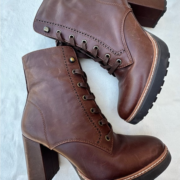 Naturalizer Dark Brown Combat Boots - Picture 2 of 12